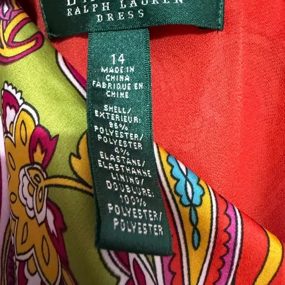 Ralph Lauren One Shoulder Dress - Red and Multicolor - Picture 7 of 8